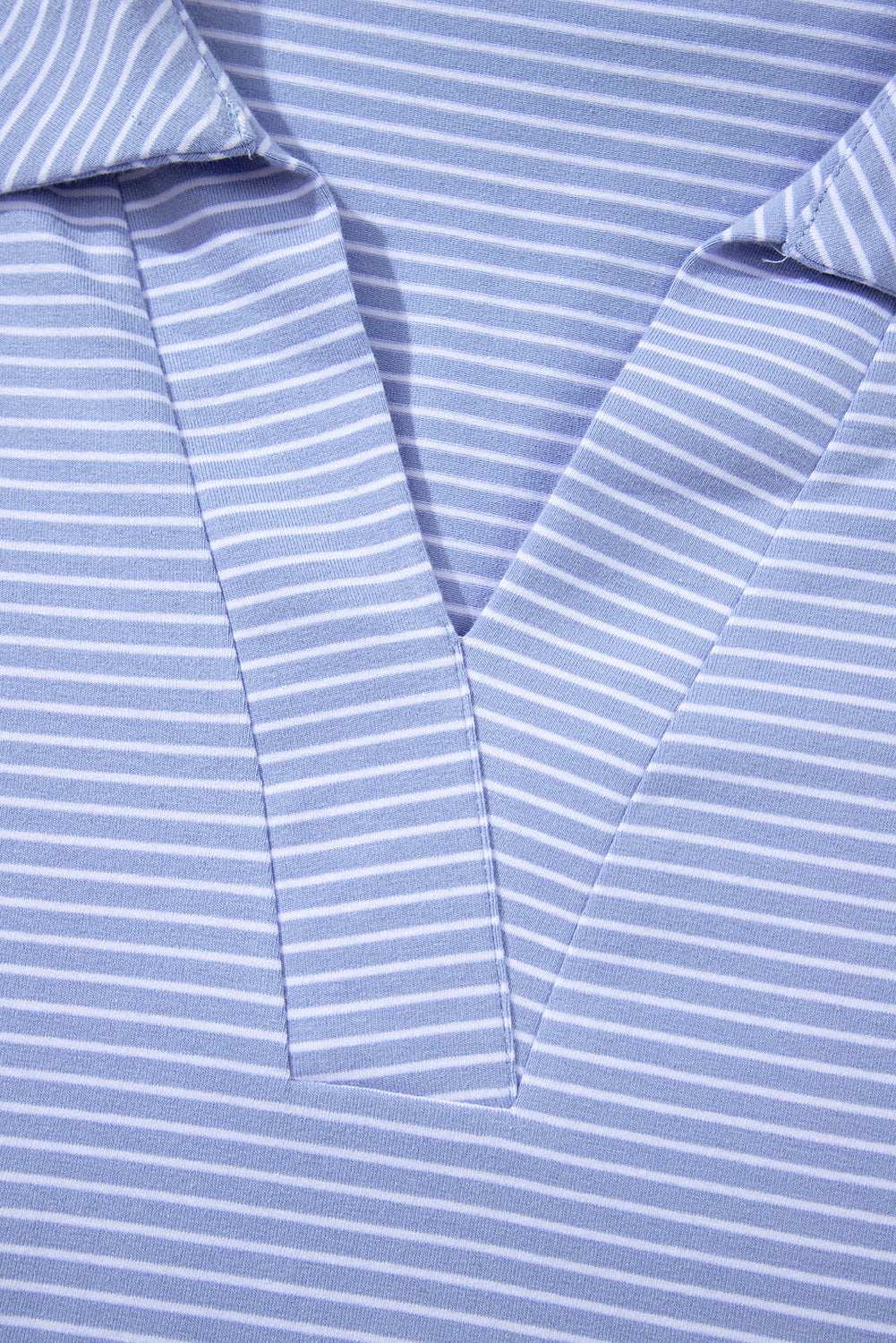Purple Stripe Dolman Sleeve Polo Shirt and Drawstring Shorts Set