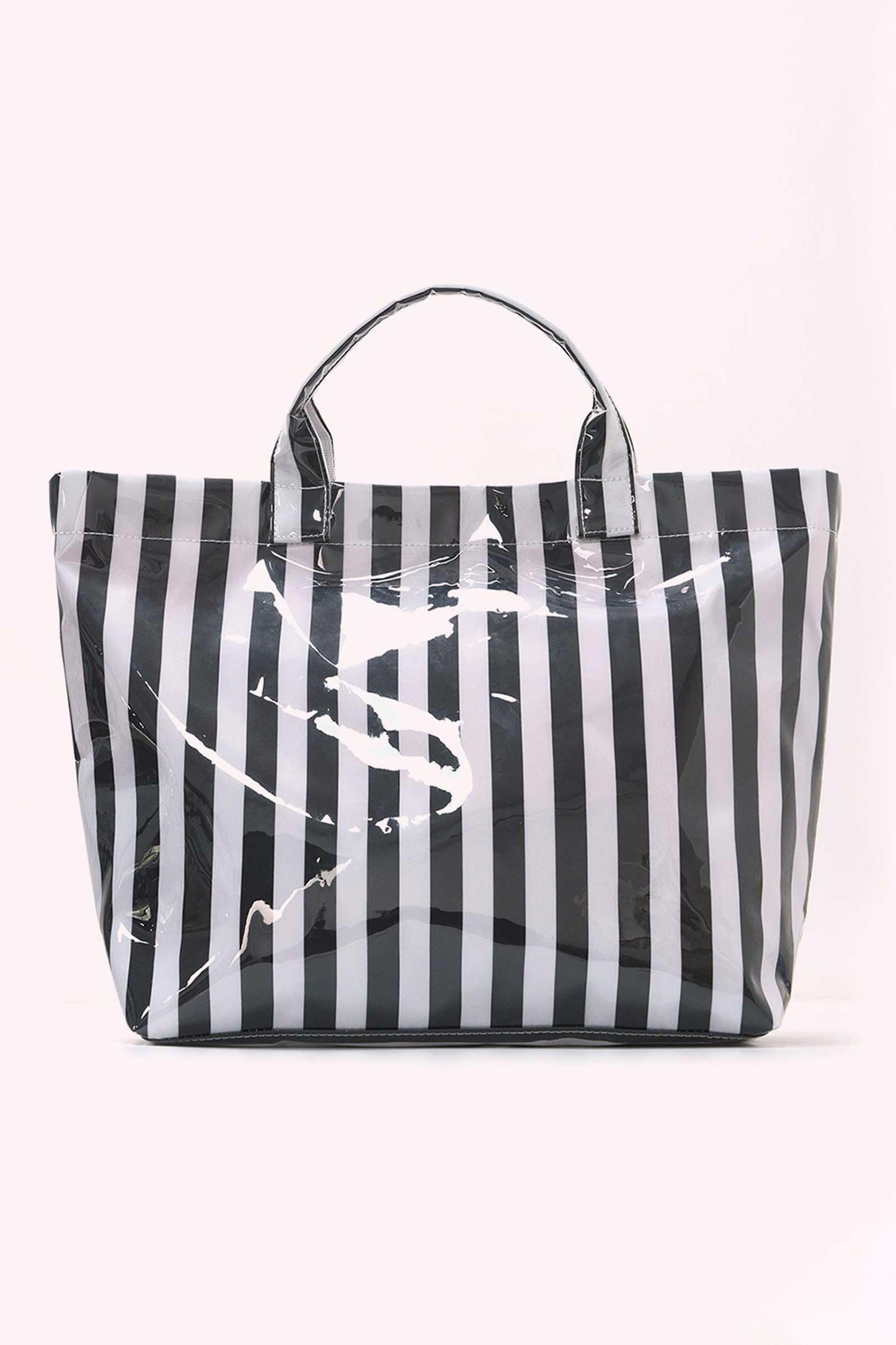 Rainbow Glossy Striped Vinyl Large Tote Bag