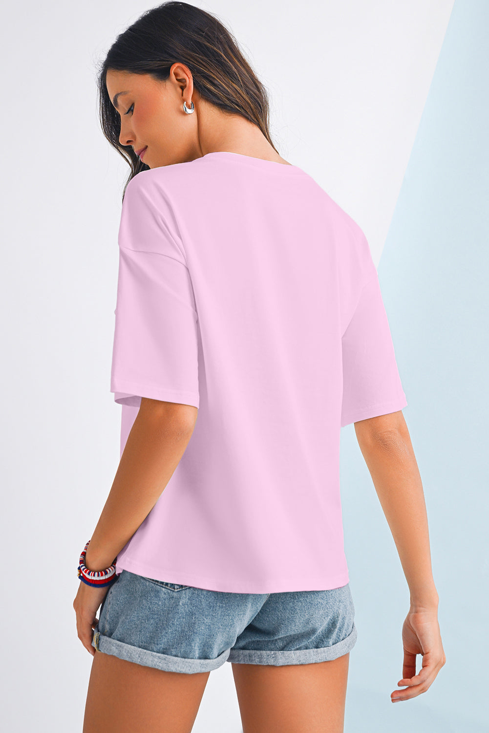 Myosotis Flag Bow Graphic Crewneck Tee