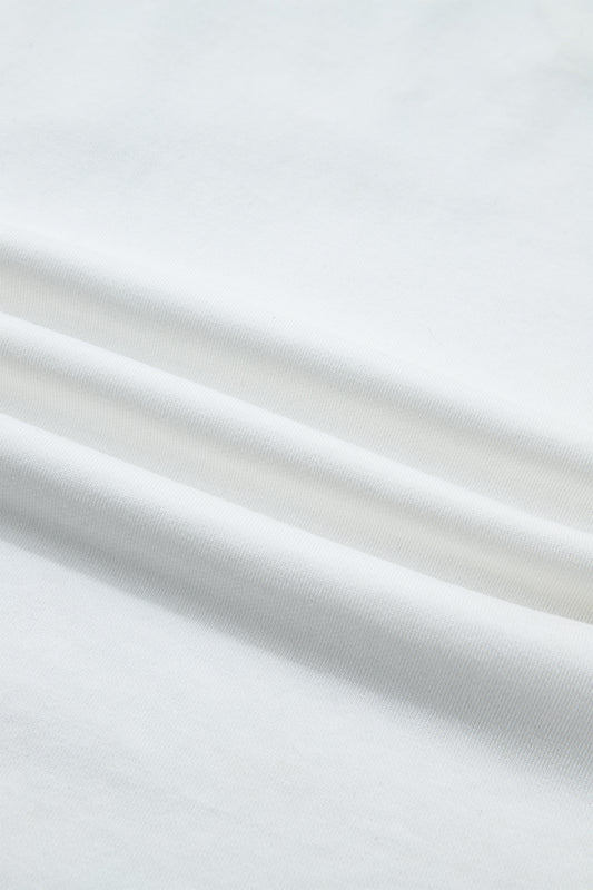 White Patriot Star Patched Notched Neck Mineral Washed Tee