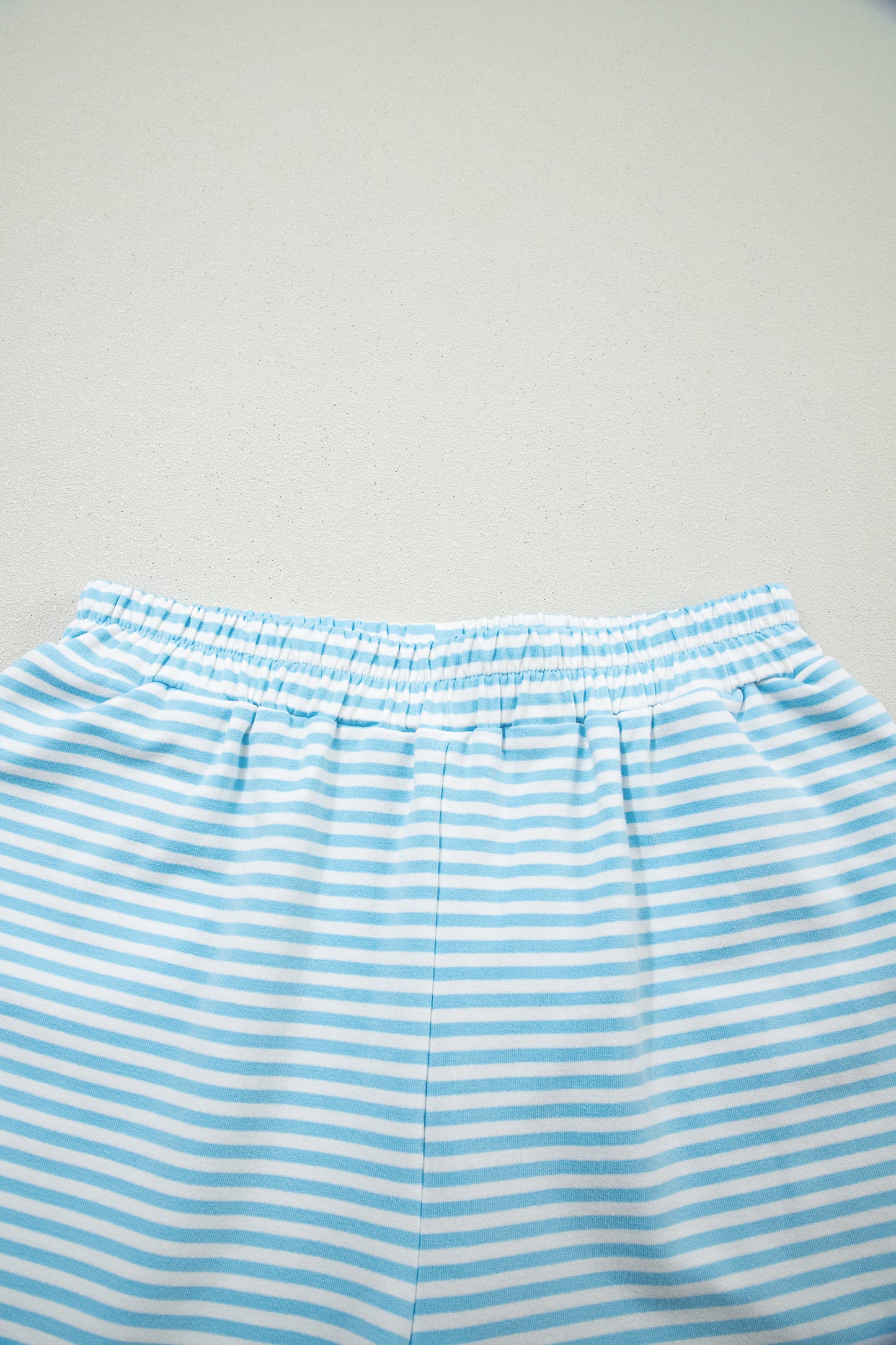 Red Stripe Oversize Mock Neck Sweatshirt and Shorts Set
