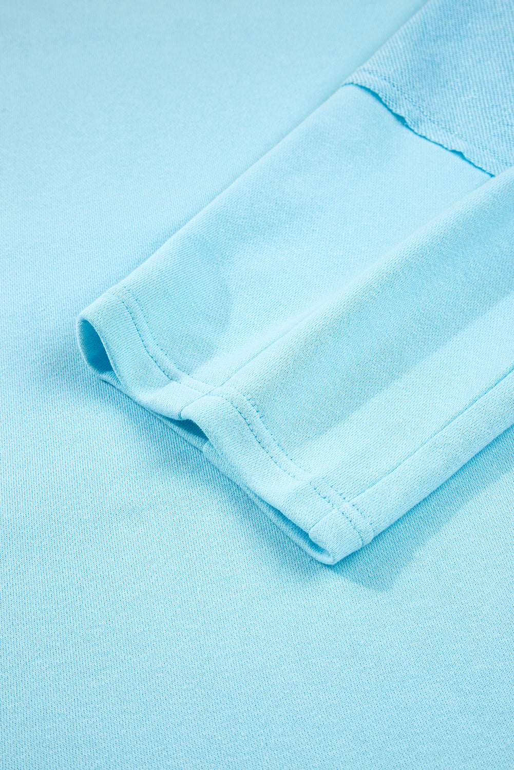 Aruba Blue Solid Color Pullover Top Plus Size Raw Hem Shorts Set