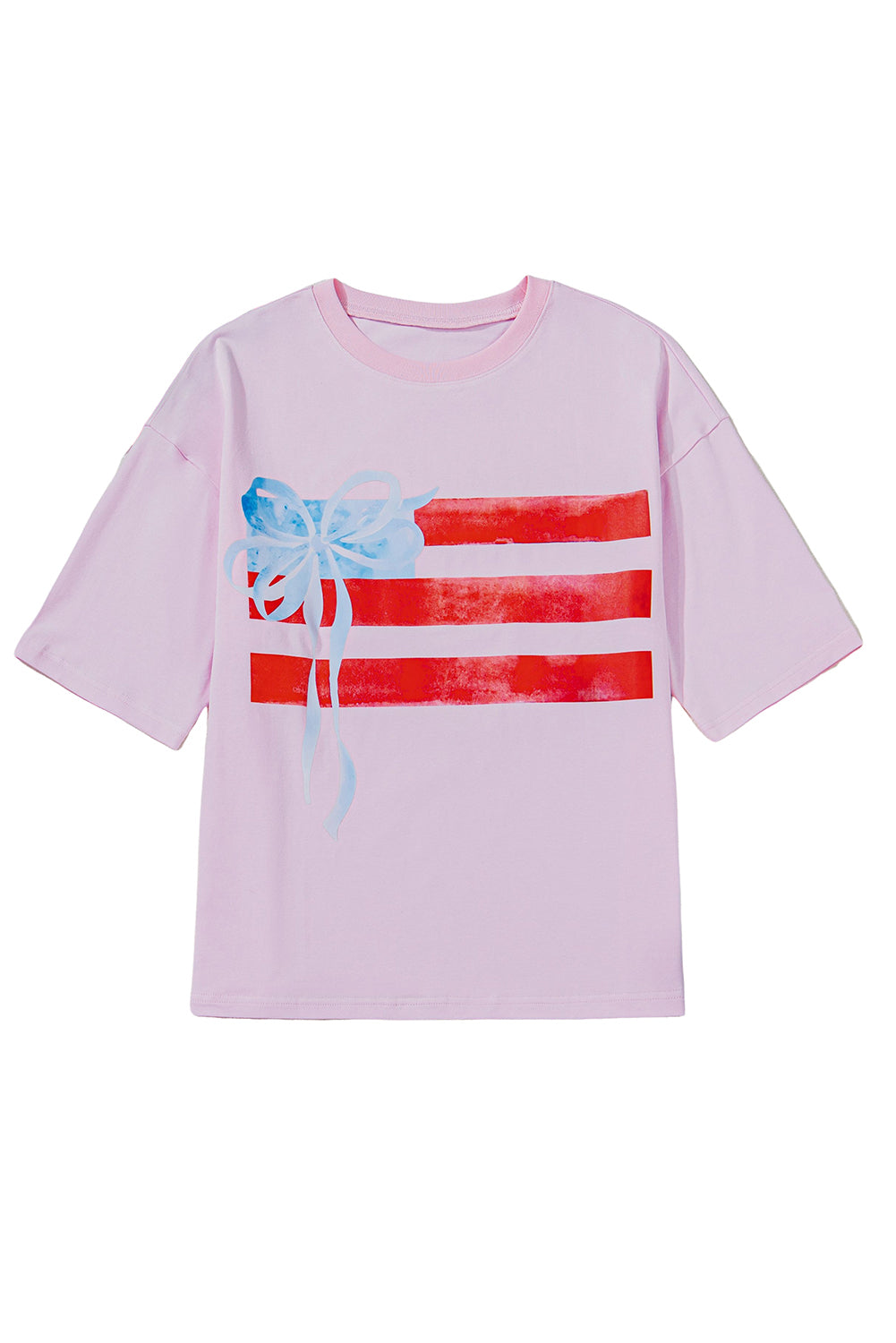 Myosotis Flag Bow Graphic Crewneck Tee