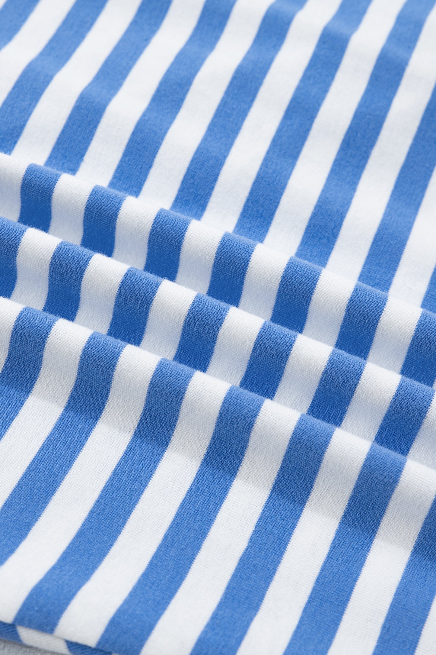 Sky Blue Stripe Nautical Tie Contrast Trim Round Neck T Shirt Mini Dress