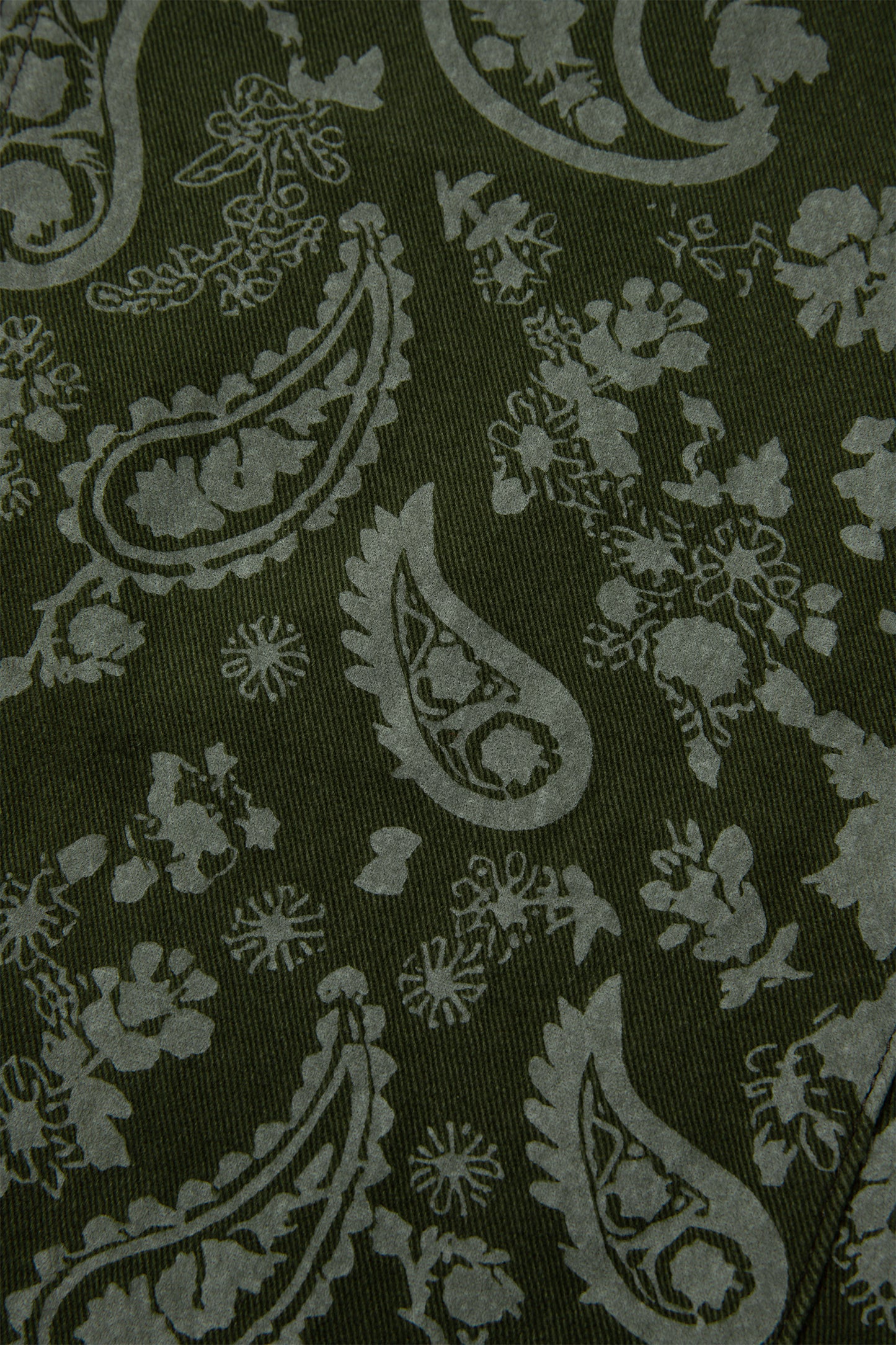Green Paisley Print Harem Denim Pants