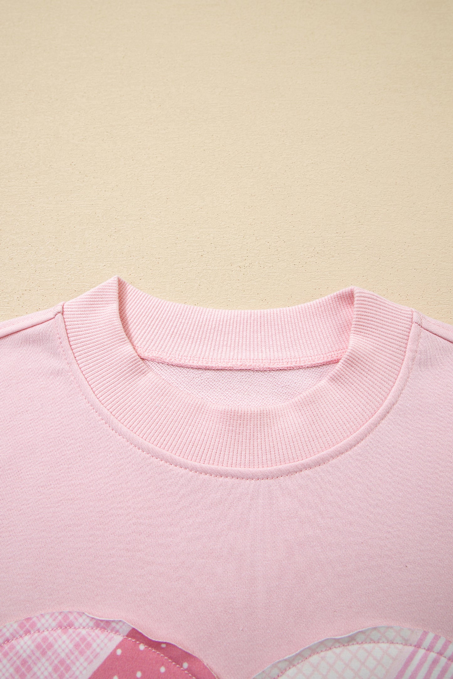 Light Pink Sweetheart Patchwork Oversize Sweatshirt