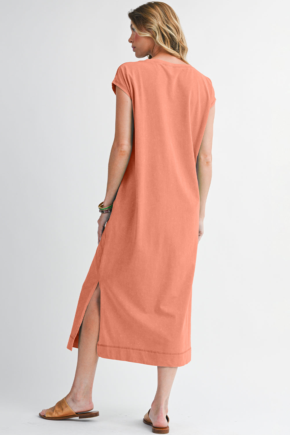Clearly Aqua Mineral Wash Pocketed T-shirt Dress