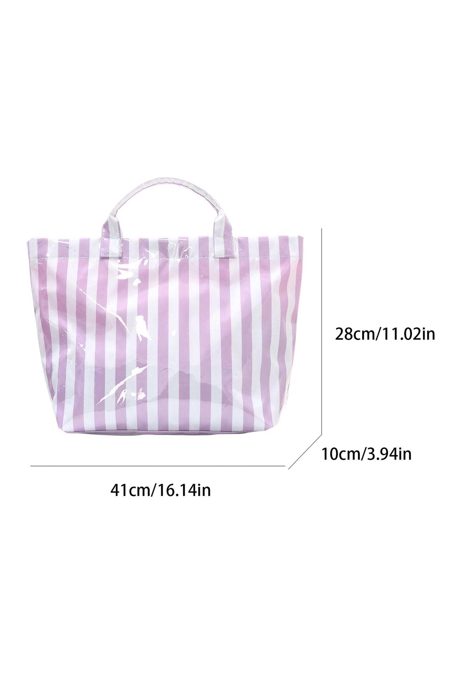 Rainbow Glossy Striped Vinyl Large Tote Bag