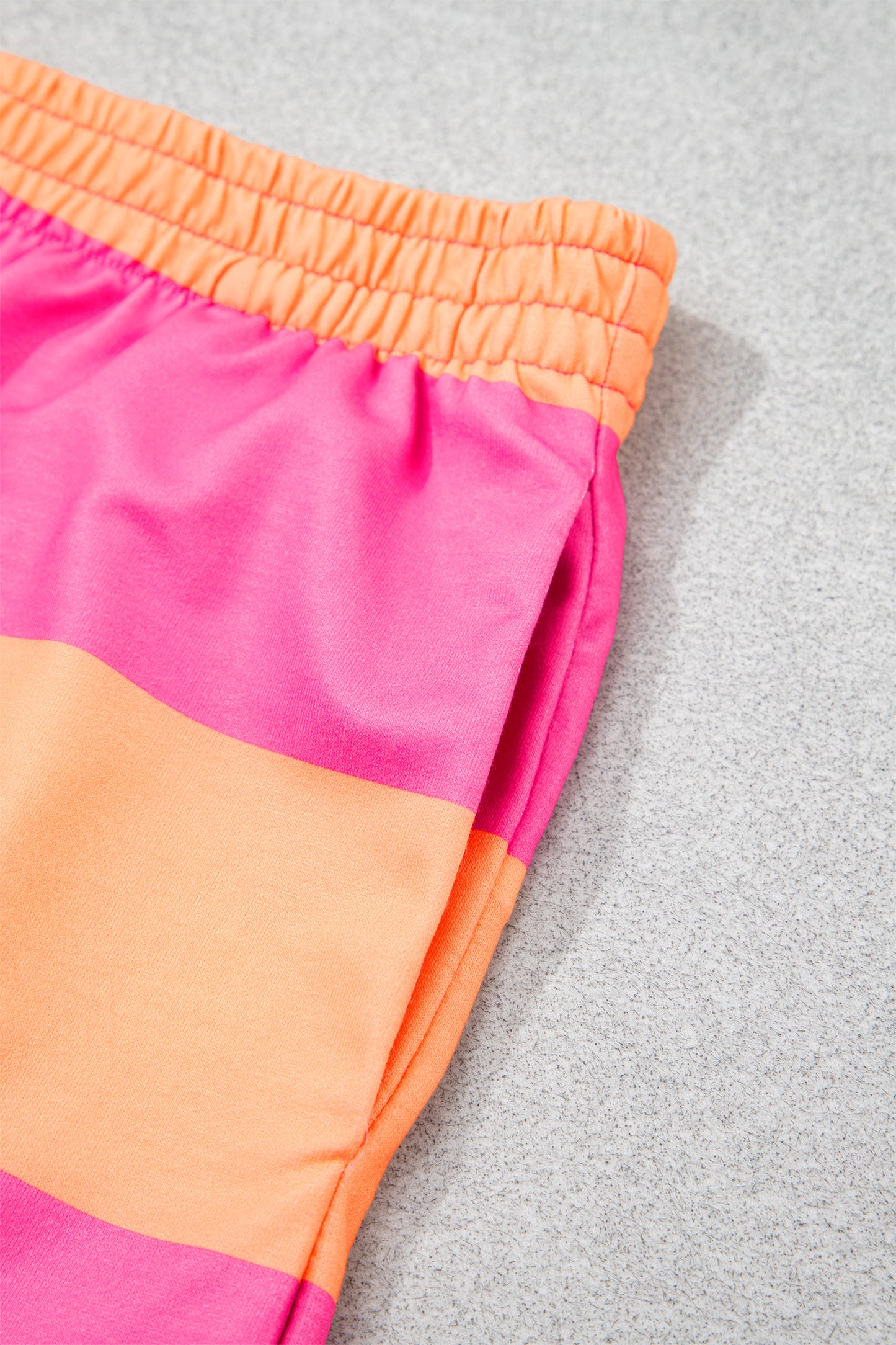 Pink Seam Detail Half Zip Tee Casual Shorts 2pcs Set
