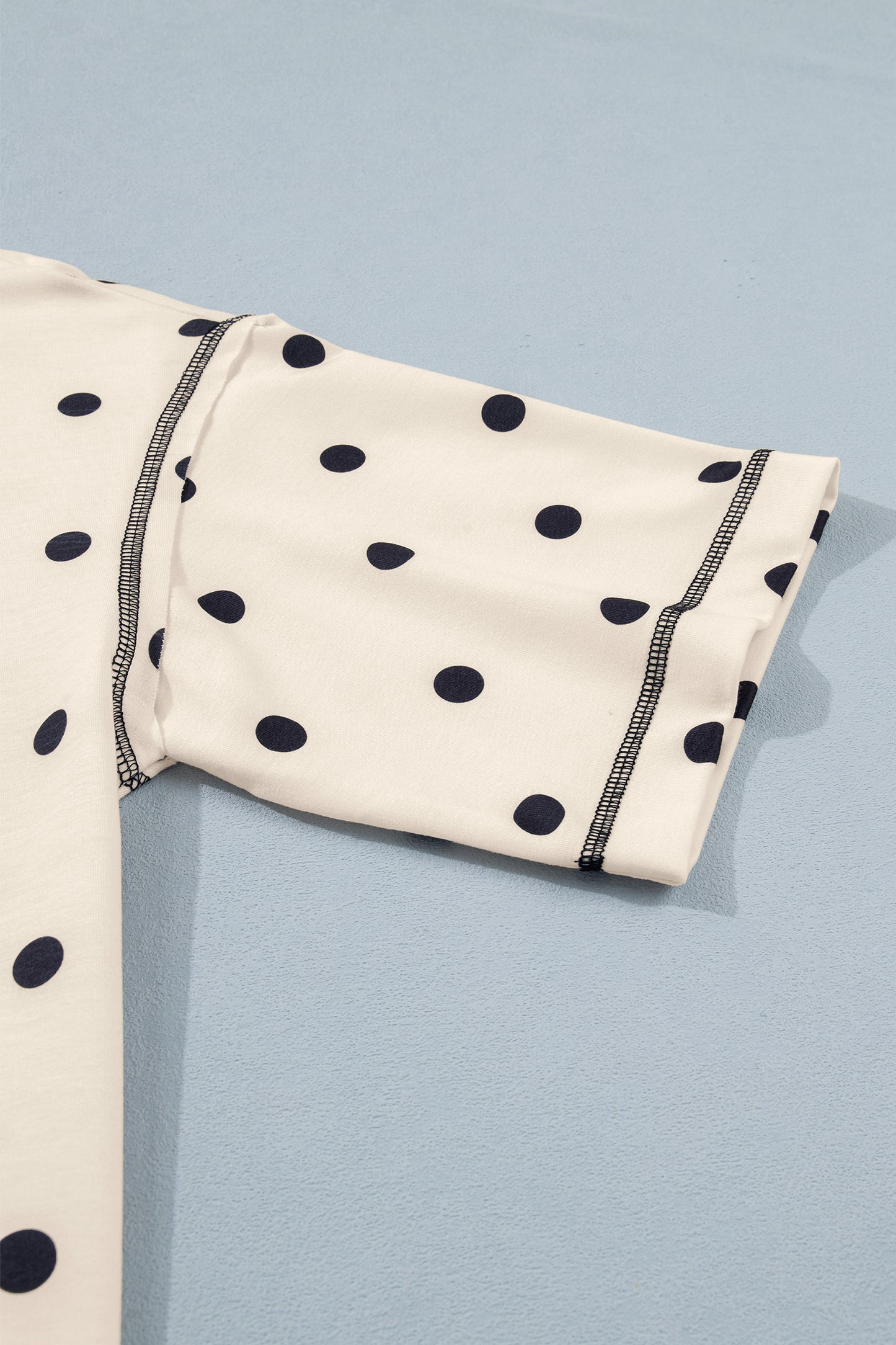 Yellow Exposed Seam Detail Polka Dot Loose Tee Drawstring Shorts Set