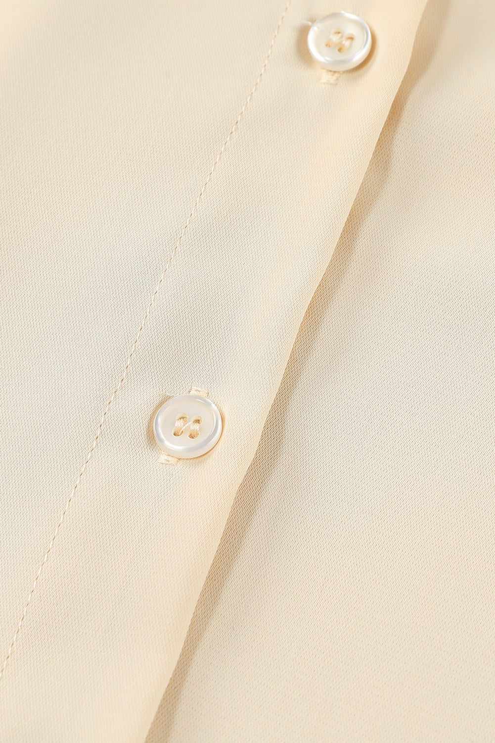 White Plain 3/4 Batwing Sleeve Oversize Button Up Blouse