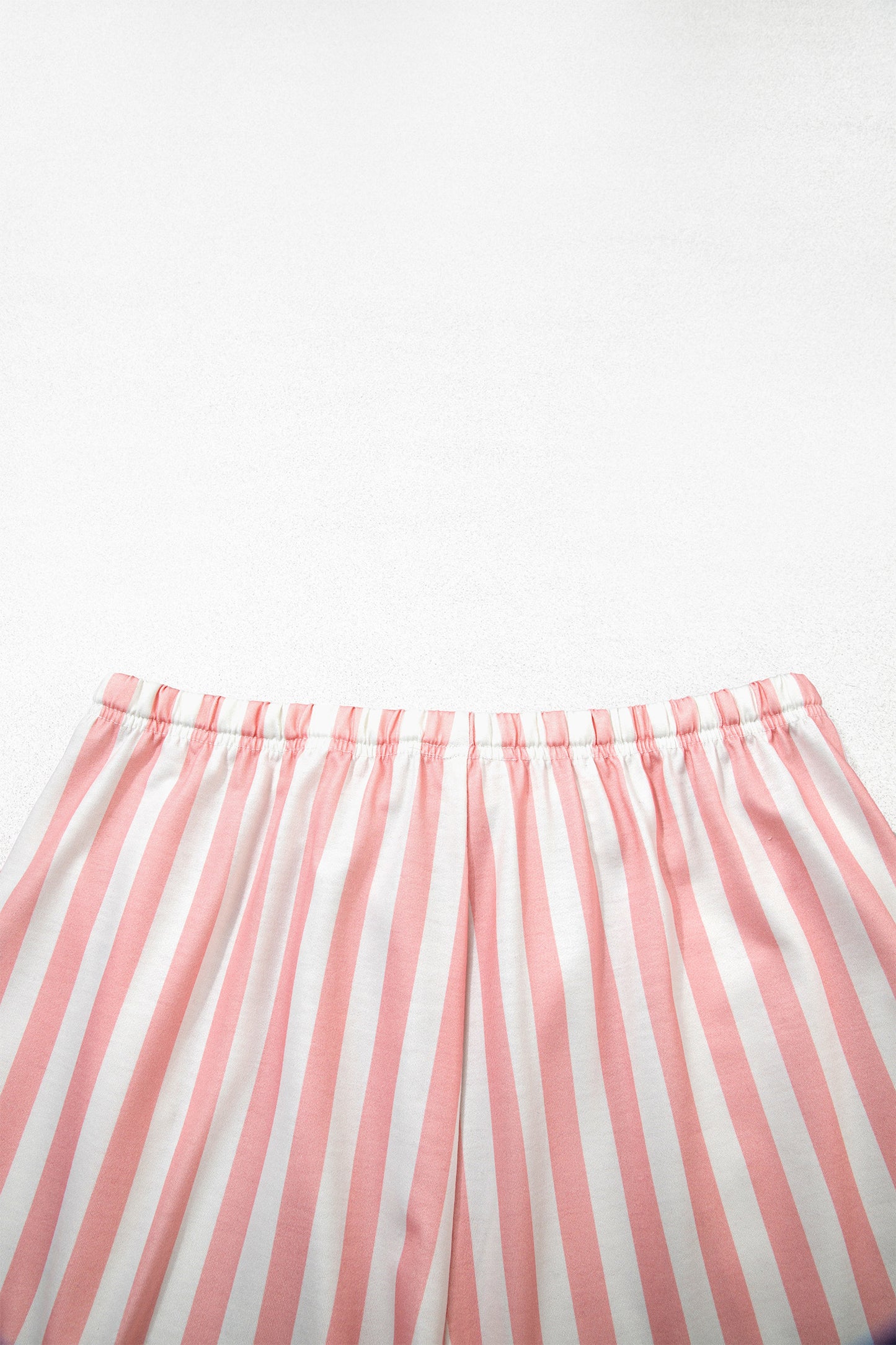 Smoke Green Striped Color Block Pullover Top Drawstring Shorts Set