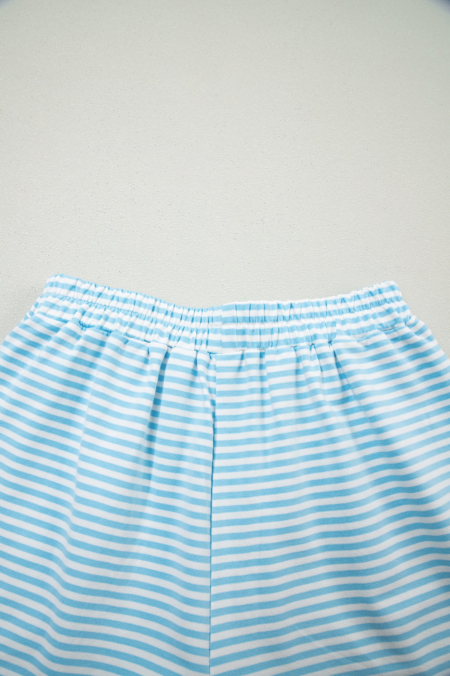 Red Stripe Oversize Mock Neck Sweatshirt and Shorts Set