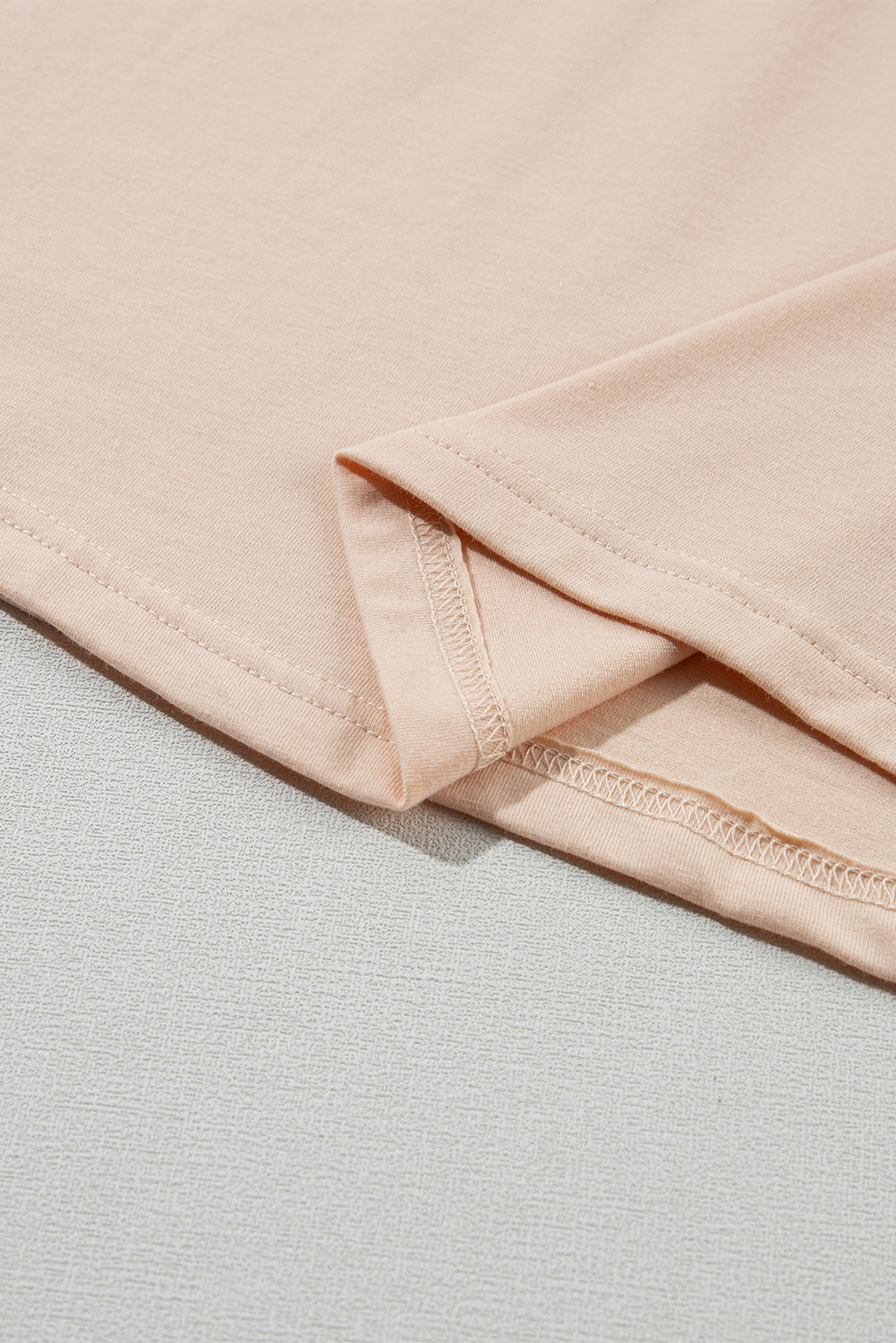 Sachet Pink Solid Color Basic Crew Neck Plain Tee