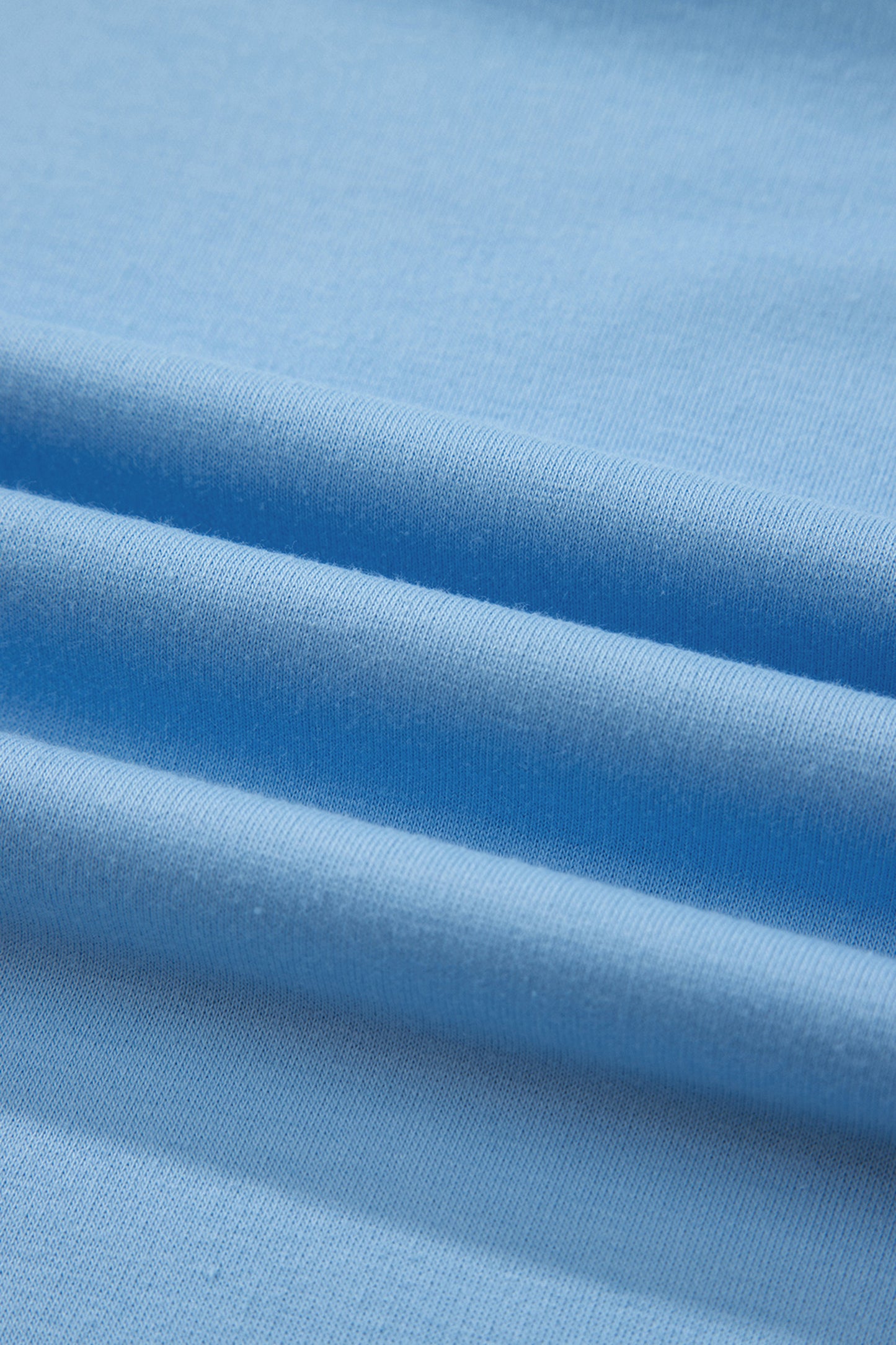 Beau Blue Solid Color V Neck Tee Drawstring Pant Set
