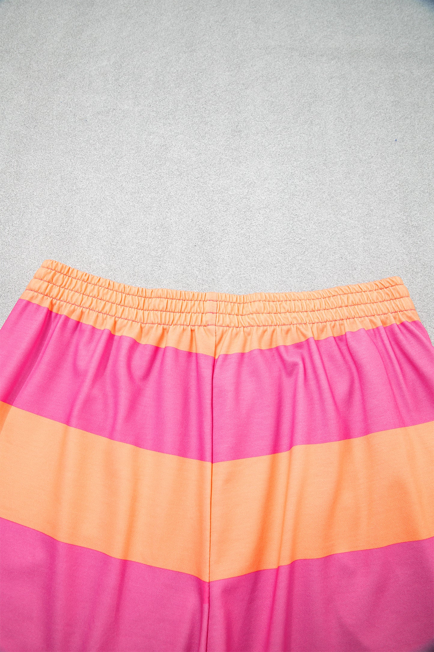 Pink Seam Detail Half Zip Tee Casual Shorts 2pcs Set