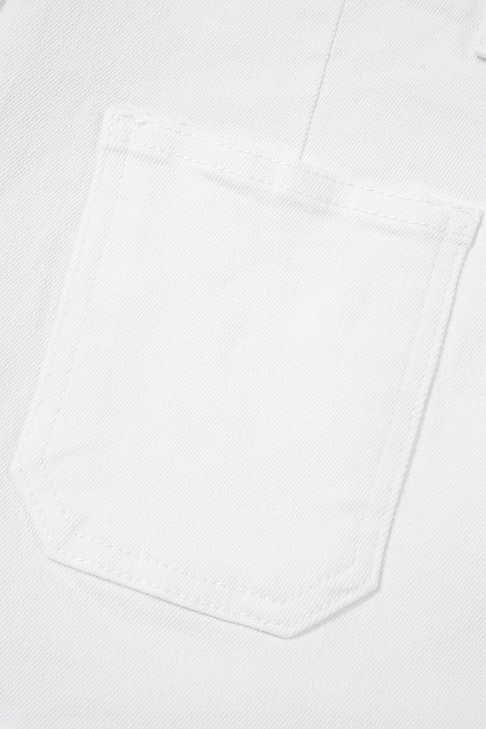 White Scalloped Hemline Light Wash Denim Shorts