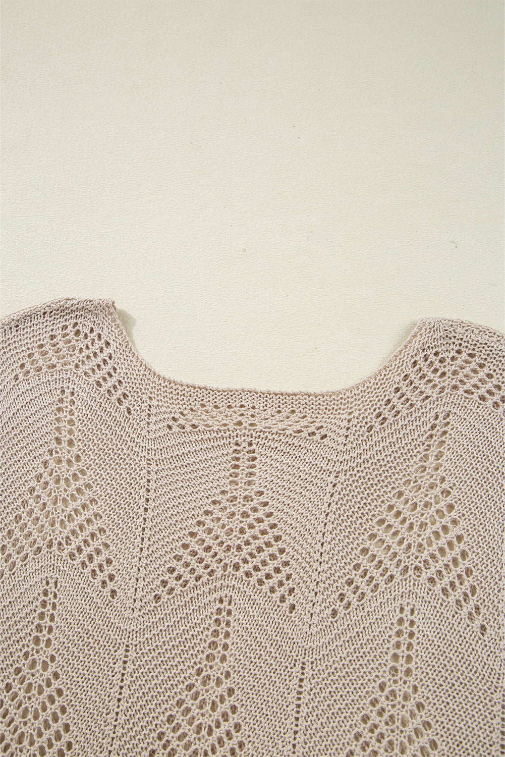 Seagrass Hollow Out Knit 3/4 Sleeve Loose Sweater