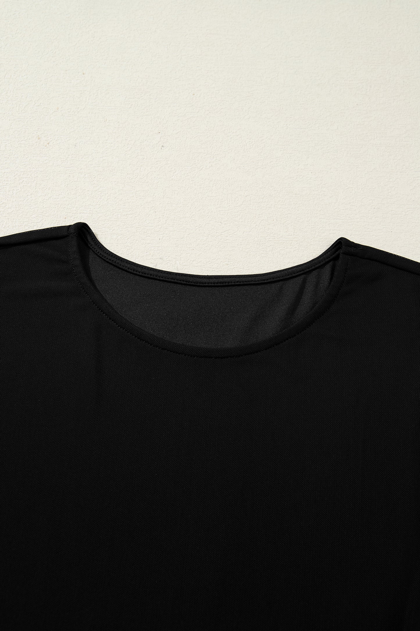 Black Sheer Mesh Long Sleeve Twisted Knot Side Slit Midi Dress