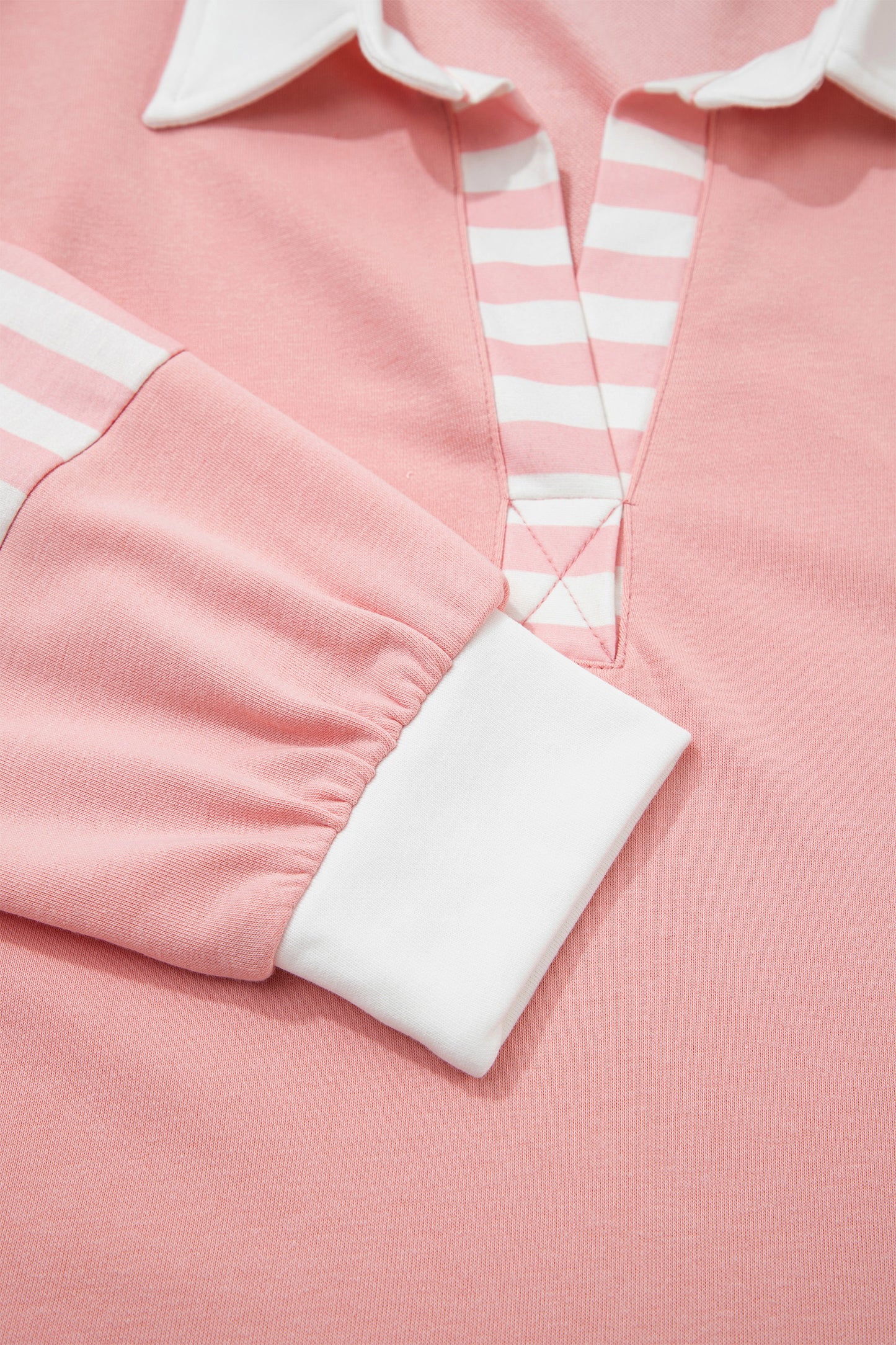 Smoke Green Striped Color Block Pullover Top Drawstring Shorts Set