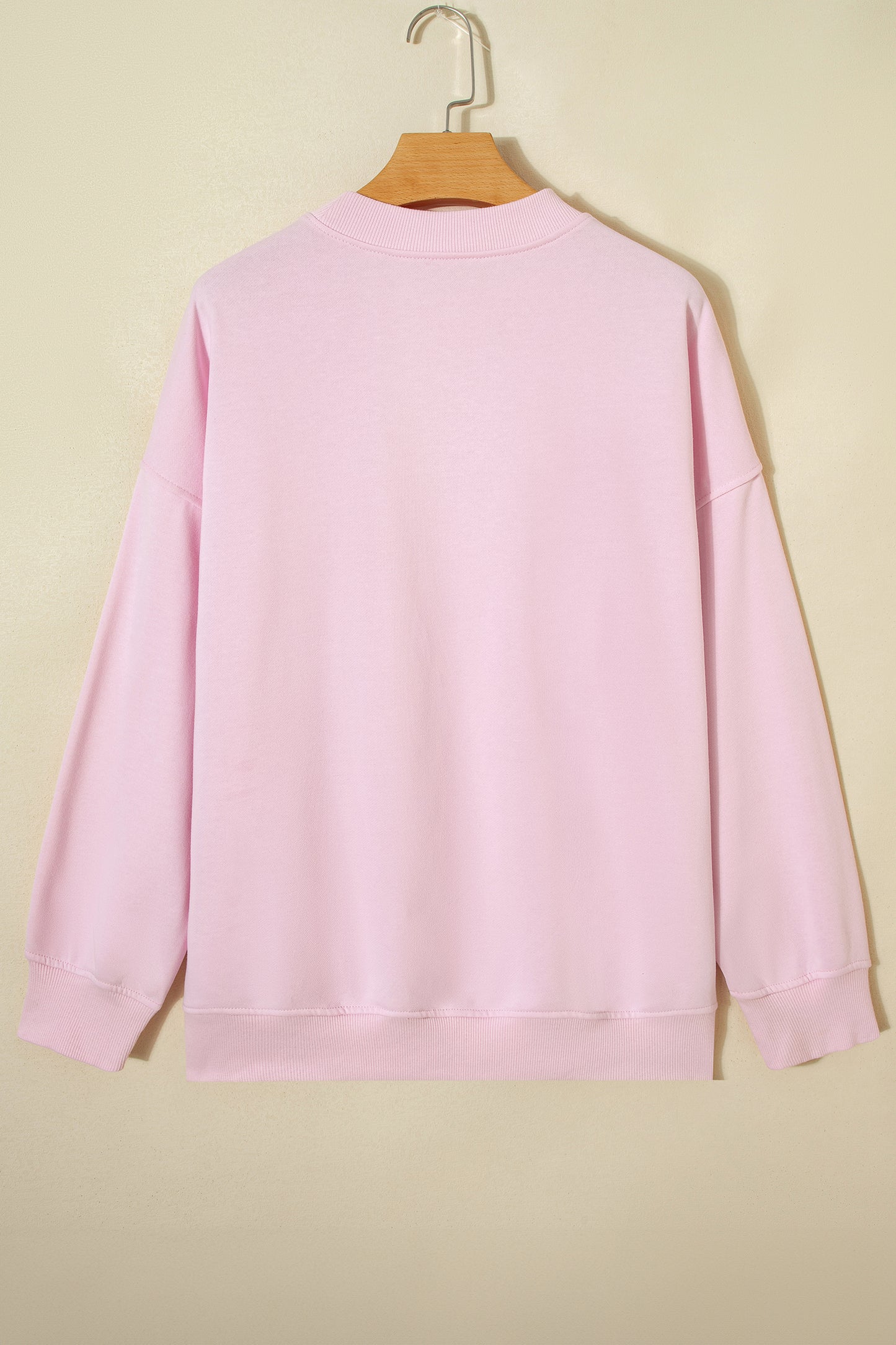 Light Pink Sweetheart Patchwork Oversize Sweatshirt