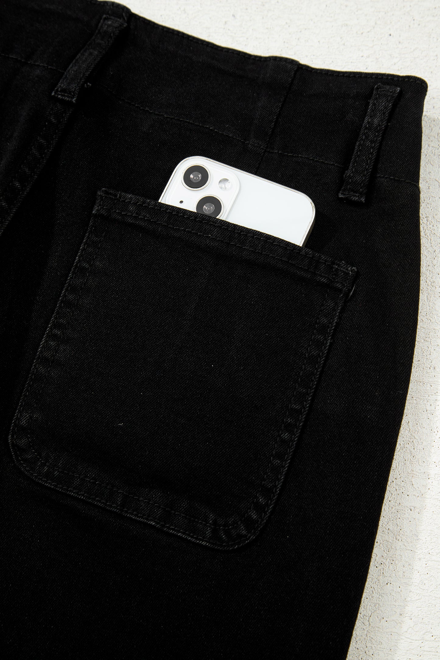 Mist Green 2-Button High Waist Flared Bottom Jeans