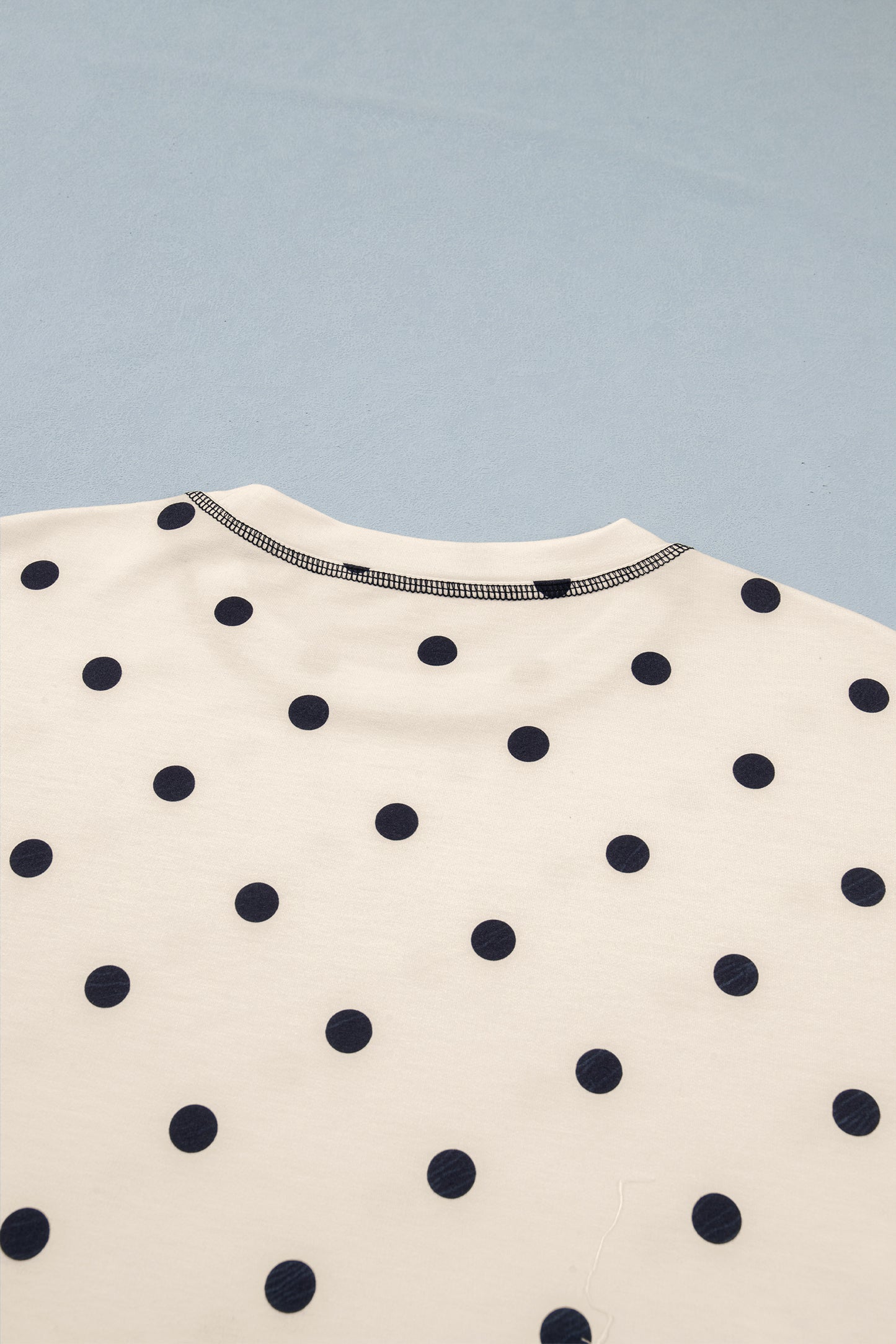 Yellow Exposed Seam Detail Polka Dot Loose Tee Drawstring Shorts Set